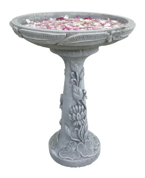 Product image 3 of the product “Set Bangkok – Bird Bath | 60 cm Height, Ø Bowl 50 cm | Casted Stone ”